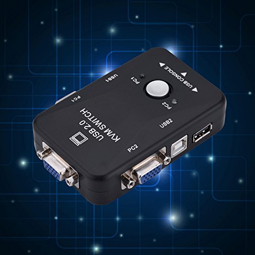 2 Port USB VGA KVM Switch Box1920 x 1440 Maximum Resolution Out Manual Switcher Supplied with 2 KVM Cables for Connecting to PC Plug and Play - Thumbnail 2