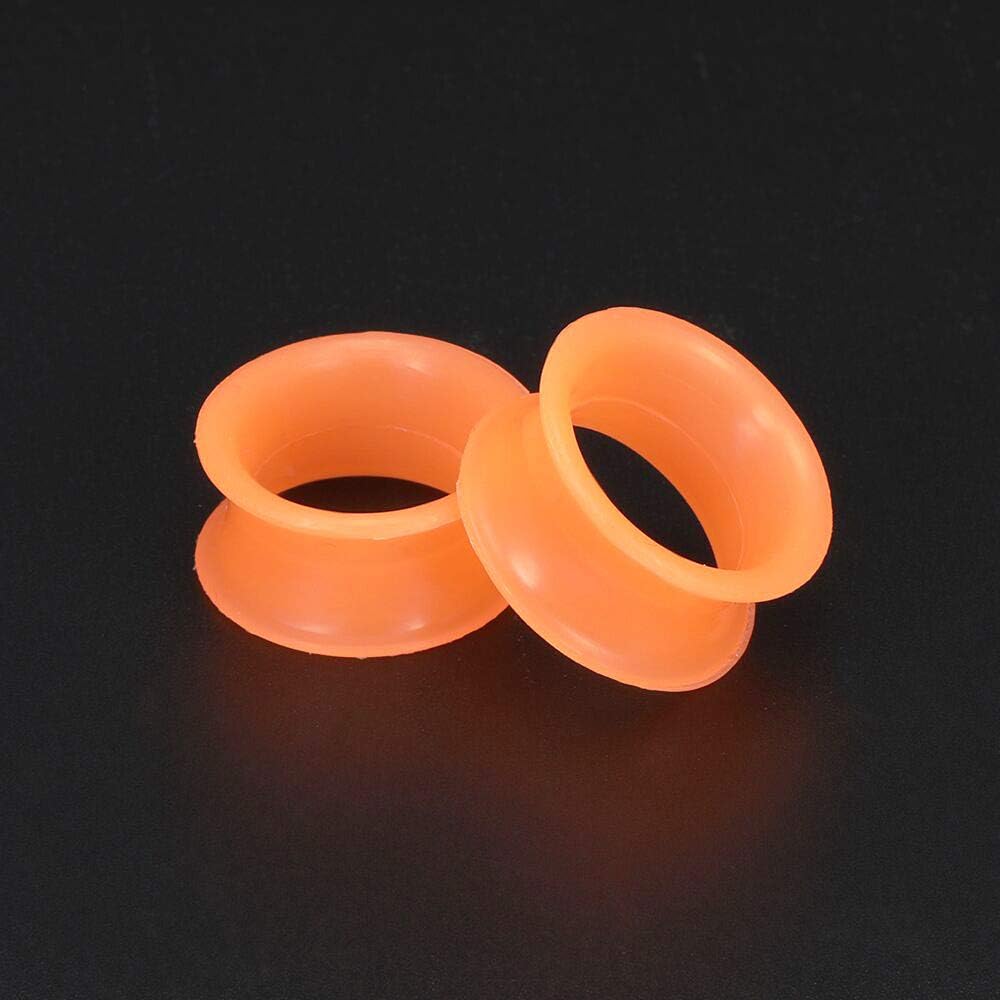 ZeSen Jewelry 12 works Silicone Flexible Thin Ear Plugs Tunnels Double Flared Expander Ear Gauges Piercing (Gauge=3/4"(20mm)) - Image 5
