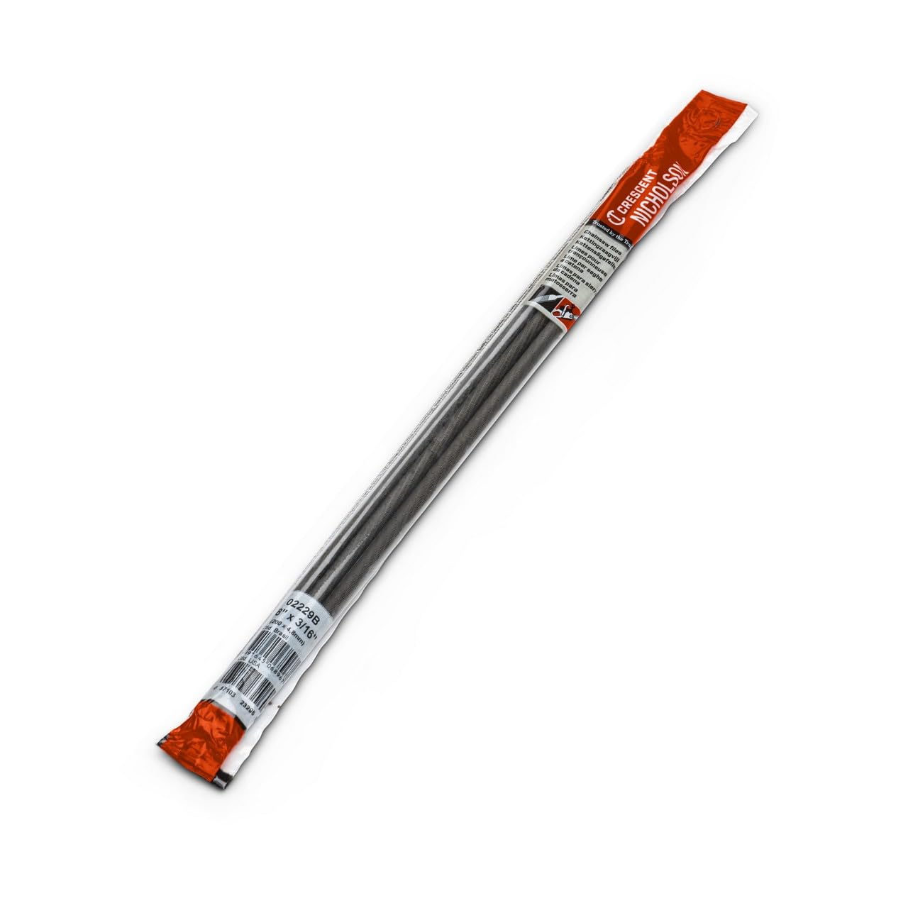 Nicholson 02229B 3 Piece 200mm/8-Inch x 4.8mm/ 3/16-Inch Round Chainsaw Files, Knurl Cut