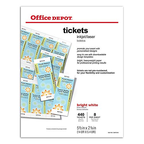 Office Depot(R) Laser/Inkjet Tickets, Pack Of 440 Tickets