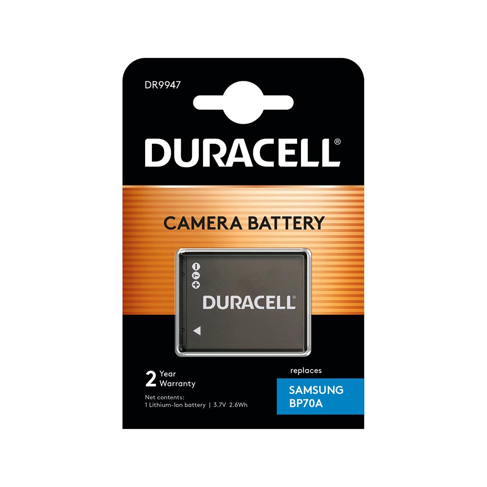 Duracell DR9947 Replacement Digital Camera Battery for Samsung BP70A Battery, Black, 6.0 cm*39.0 cm*31.0 cm