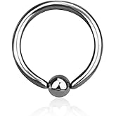 Pierced Owl - 16G G23 Implant Grade Sterilized Titanium Septum Cartilage Helix Daith Tragus Captive Bead Ring