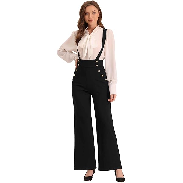 Amazon.com: Allegra K Women's Wide Leg Overalls Loose Fit
