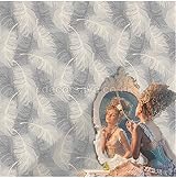 Coloroll Feather Blown Vinyl Wallpaper Grey White M0923 Full Roll 10m x 53cm view 6