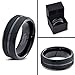 Tungsten Wedding Band Ring 8mm for Men Women Comfort Fit Black Beveled Edge Polished Brushed Size 11.5