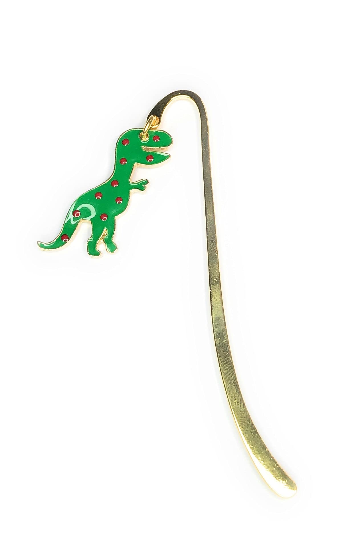 FizzyButton Gifts T Rex Dinosaur mini Bookmark with Gold Tone Enamel Charm, in Gift Bag
