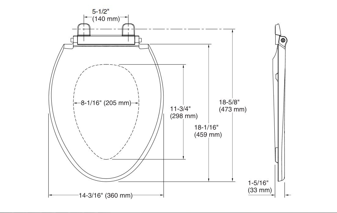 KOHLER K47340 Rutledge Elongated White Toilet Seat, with GripTight