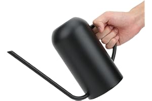 Long Spout Watering Can,Stainless Steel Large Watering Pot Plant Watering Can for Succulents Bonsai Plants Indoor Outdoor Bla