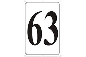 I-COWFUN Premium Aluminum Number Signs 63-12" X 8" Numbered Signs for Parking Lots and Outdoor Use, Metal Number Sign 0-99, Long Lasting, Fade-Resistant, Easy Mounting, High Visibility