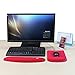 Nex Mouse Mat with Keyboard Wrist Rest Pad Kit Comfortably Made of Memory Foam for Surfing and Gaming (Red)