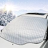 Mumu Sugar Car Windshield Snow Cover, Car Sunshades for Windshield with Magnetic Edges Snow, Ice Defense No Scratches,Cotton Thicker Windshield Winter Cover Fits for Most Cars