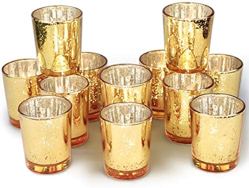 Volens Gold Votive Candle Holders Mercury Glass Tealight Candle Holder Set Of 12 Buy Online At Best Price In Uae Amazon Ae