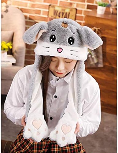 Cute Animal Plush Bunny Hat Funny Moving Up Down Ears Hat for Kids Girls Gifts