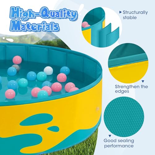 Peradix Paddling Pool with Adjustable Canopy for Toddlers - 120cm Foldable Pool Pool for Baby and Kids for Garden & Travel | Baby Tent & Beach Tent for 2-3 Children