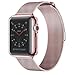 AdMaster for Apple Watch Band 38mm Stainless Steel Metal Replacement Wristband Milanese Sport Strap and Apple Watch Screen Protector for Apple Watch Series 3 2 1, Rose Gold