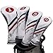 Craftsman Golf 4pcs/Set #1#3#5 H Red White Blue Driver/Fairway Wood/Hybrid PU Leather Vintage Golf Clubs Head Covers Set for Yamaha Taylormade Etc. (Stripes)