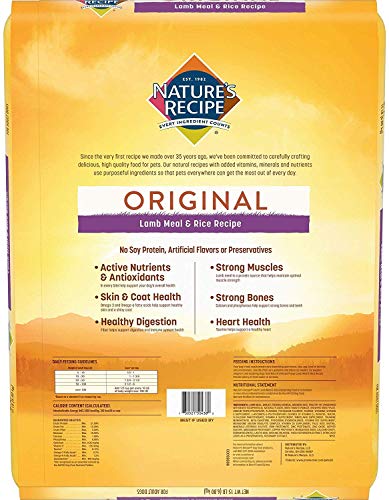Nature's Recipe Adult Dog Food Dry, Lamb Meal & Rice Recipe, 15-Pound (Packaging may vary) - Thumbnail 2