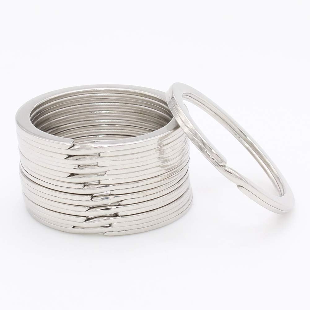 Leen4You Key Rings Metal Split Rings Flat Keyrings Keychain Ring Hoop for Car Home Keys -Pack of 20 (32mm) - Image 4