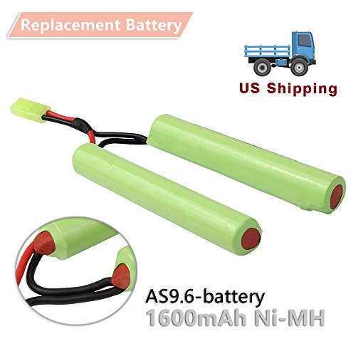 VANON 1600mAh 9.6V, NiMH Butterfly Battery for airsoft guns, AEG / NunChuck Battery with Mini Tamiya Connector (1-Pack)