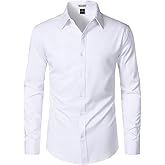 ZEROYAA Men's Wrinkle Free Long Sleeve Dress Shirt Business Casual Modern Slim Fit Button Down Shirts for Wedding and Office