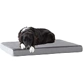 BarkBox Orthopedic Dog Bed - Large | with Memory Foam - Comfortable, Durable &amp; Machine Washable Pet Bed - Grey