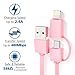 Capshi Retractable Cable Compatible with iPhone X/8/8 Plus/7/7 Plus/6/6 Plus/5S,iPad,iPod,Samsung S7 S6,Android Phones(Pink)