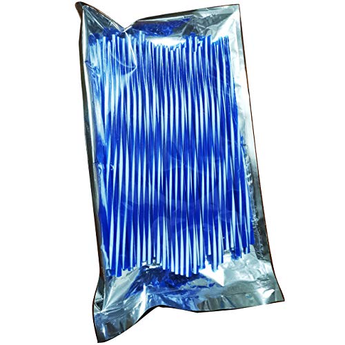 Yibid 72 PCS Two-Tone Colors Motorcycle Bicycle Dirt Bike Universal Wheel Rim Spoke Skins Covers Wrap Decor Straws Coats Protector Kit for 8"-21" rims Motorcross Off Road Decoration (Blue)