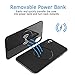 Qi Wireless Charging Battery Case for iPhone X- 2 in 1 Rechargeable Extended Protective Wireless Battery Pack Charging Case with Magnetic Removable Wireless Power Bank 5000mAh Foldable Kickstand-Black