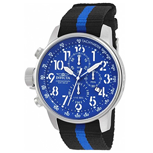 Invicta Men's 'I-Force' Quartz Stainless Steel and Nylon Casual Watch, Color:Two Tone (Model: 22847)