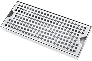 TMCRAFT Beer Drip Trays, Stainless Steel Kegerator Drip Tray with Non-Slip Rubber Pad, Highly Polished Surface Drip Tray for Restaurants, Kitchens, and Bars