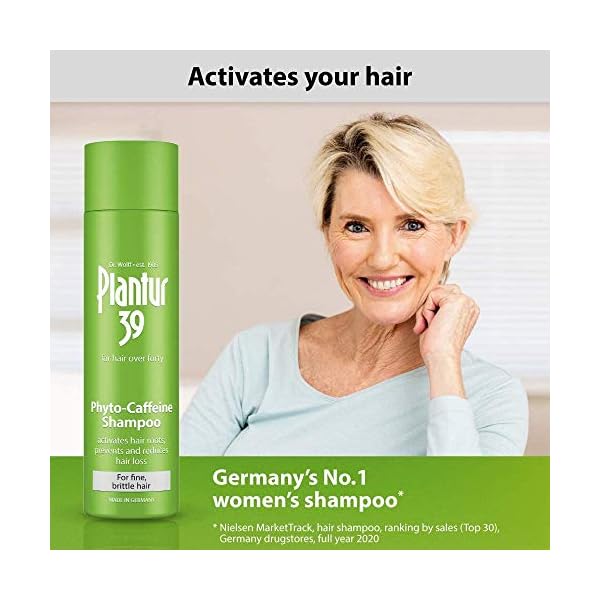 Plantur 39 Caffeine Shampoo Prevents and Reduces Hair Loss 250ml | For Fine Brittle Hair | Unique Galenic Formula…