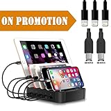Marstree 5 Port Charging Station Cell Phone Charging Hub Charger Dock Station Organizer Quick Charge Multi Phone Desktop Charging Station for Multiple Devices Iphone Ipad Kindle Tablet