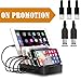 Marstree 5 Port Charging Station Cell Phone Charging Hub Charger Dock Station Organizer Quick Charge Multi Phone Desktop Charging Station for Multiple Devices iPhone Ipad Kindle Tablet