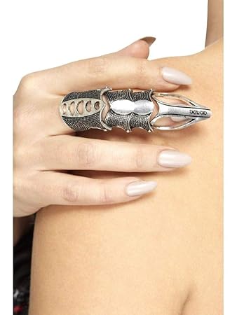 shoperama Gothic Armour Finger Ring Rüstungsring Gelenkring Fingerrüstung Punk Klaue Schmuck Hand Halloween Horror