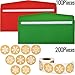 100 Pieces Number 10 Envelopes Gift Card Envelopes with 200 Pieces Christmas Kraft Snowflake Stickers Valentine's Day Stickers for Festive Letters Holiday Mail Gift Supplies (Classic Style)