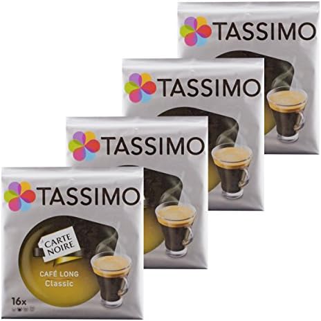 Tassimo Carte Noire Voluptuoso Classic, Rainforest Alliance Certified, Pack of 4, 4 x 16 T-Discs