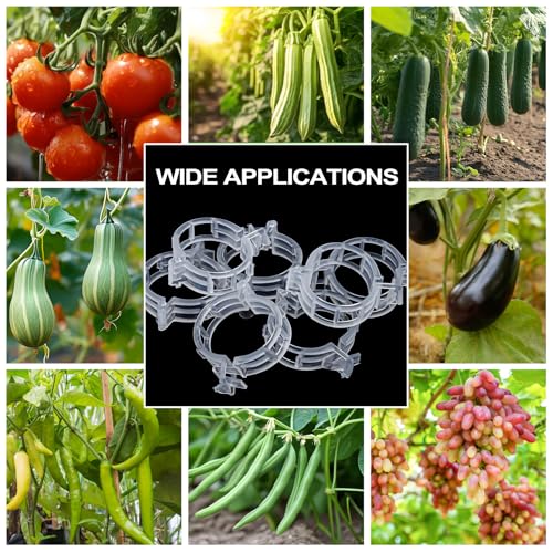 HGRGHH 300 PCS Garden Plant Clips, Plant Support Clips, Reusable Plastic Tomato Clips, for Climbing Plants such as Tomatoes, Cucumbers, Flowers and Peas