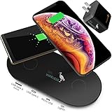 IBIS Wireless Space Grey 9W Dual Wireless Charger Fast Charging Station 3 Devices at Once, Wireless Charging Pad, Certified Qi Wireless Charger USB C Phone Charger Pad for iPhone Xs Max, XS AirPods