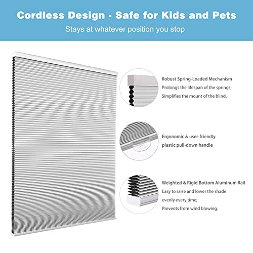 MYshade Custom Cordless Cellular Window Shades Blackout Blinds for
