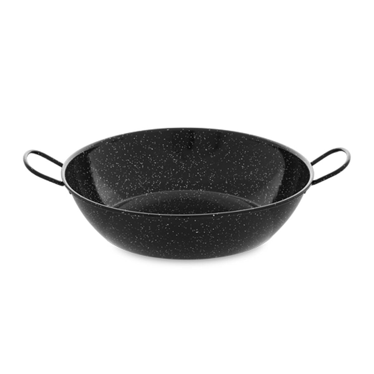 Genware E0622 Enamel Dish, Black, 1.5L Capacity, 220mm Diameter