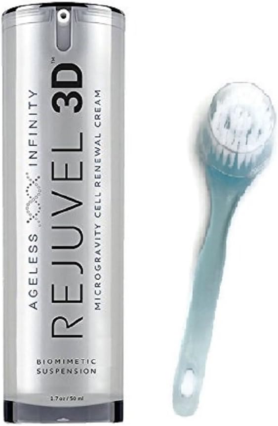 Rejuvel 3D Bundle - Two Items: Rejuvel 3D Microgravity Cell Renewal Cream 1.7oz/50ml, one 6inch Facial Brush