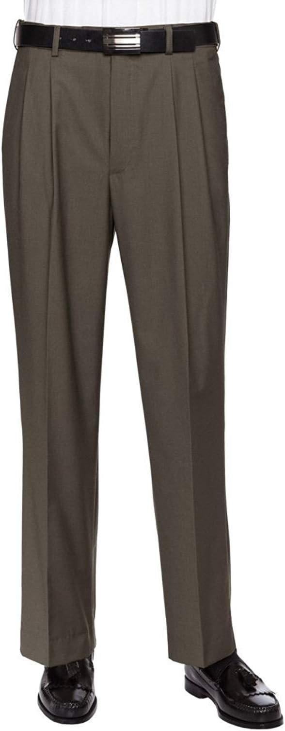 GIOVANNI UOMO Mens Pleated Front Expandable Waist Dress Pants