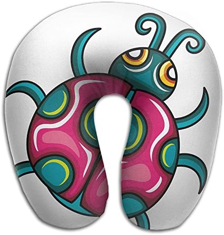 Lesi Yes U Shaped Neck Pillow Memory Foam Comfortable Ladybug Indoor Outdoor Travel Airplane Car Office School