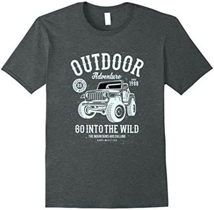 Mens Distressed Outdoor Adventure T Shirt XL Dark Heather