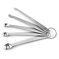 MUYIYOOH 5PCS Stainless Steel Measuring Spoons Mini Spoon for Home Kitchen Baking Cooking- 1/64, 1/32, 1/16, 1/8 and 1/4 Teas