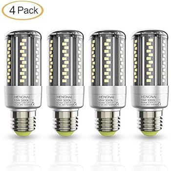 E26 LED Bulb 15W Warm White 3000K 1600LM Equivalent 120W, Edison Bulb E27 Led Corn Bulbs, Led Light Bulbs Non-dimmable lamp, Pack of 4