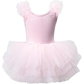 KARETT Toddler Ballet Outfit Sleeveless with Snap Gymnastics Leotards for Girls 1-7Y