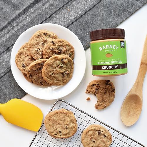 BARNEY BUTTER ALMOND BUTTER, CRUNCHY, 10 OUNCE JAR, SKIN-FREE ALMONDS, NO STIR, NON-GMO, GLUTEN FREE, KETO, PALEO, VEGAN