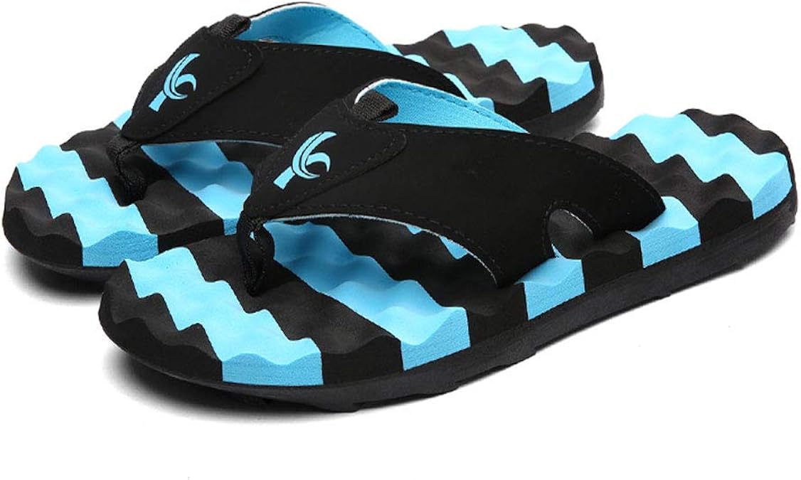 Men's Flip Flops Wavy Sandals, Comfortable Soft Casual Summer Sliders