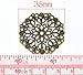Housweety 50 Bronze Tone Filigree Flower Wraps Connectors 35mm